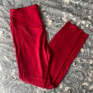 Red Lululemon Base Pace Leggings Size 8